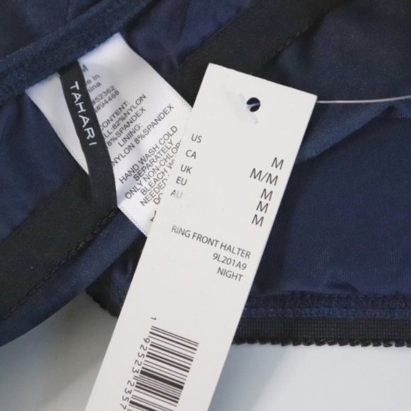 Tahari | Ring Front Halter Solid Tankini Swim Top - Picture 8 of 11